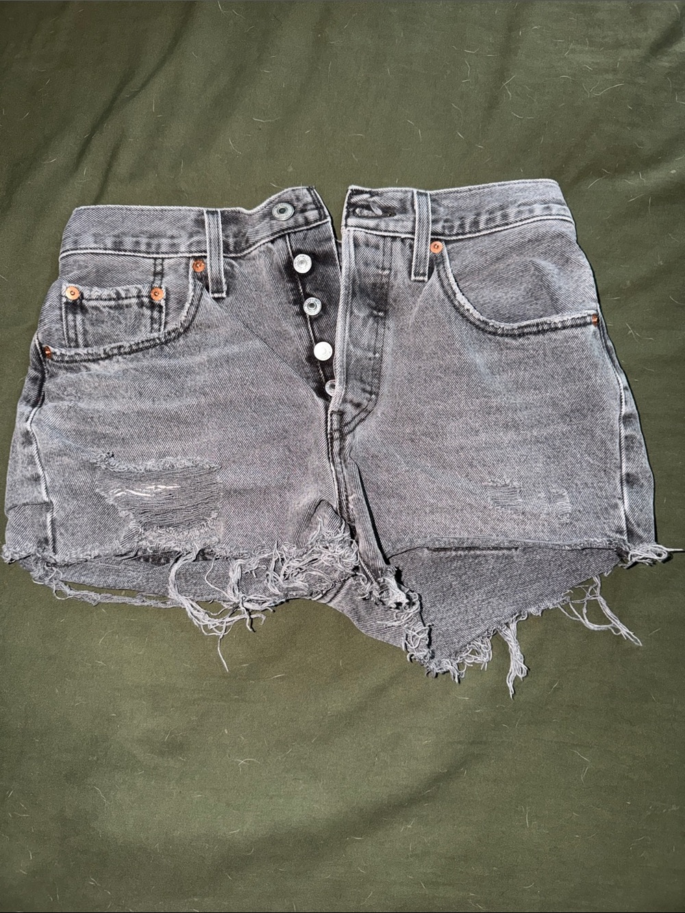 Levi’s 501 High-Waist Distressed Women’s Denim Shorts - Black